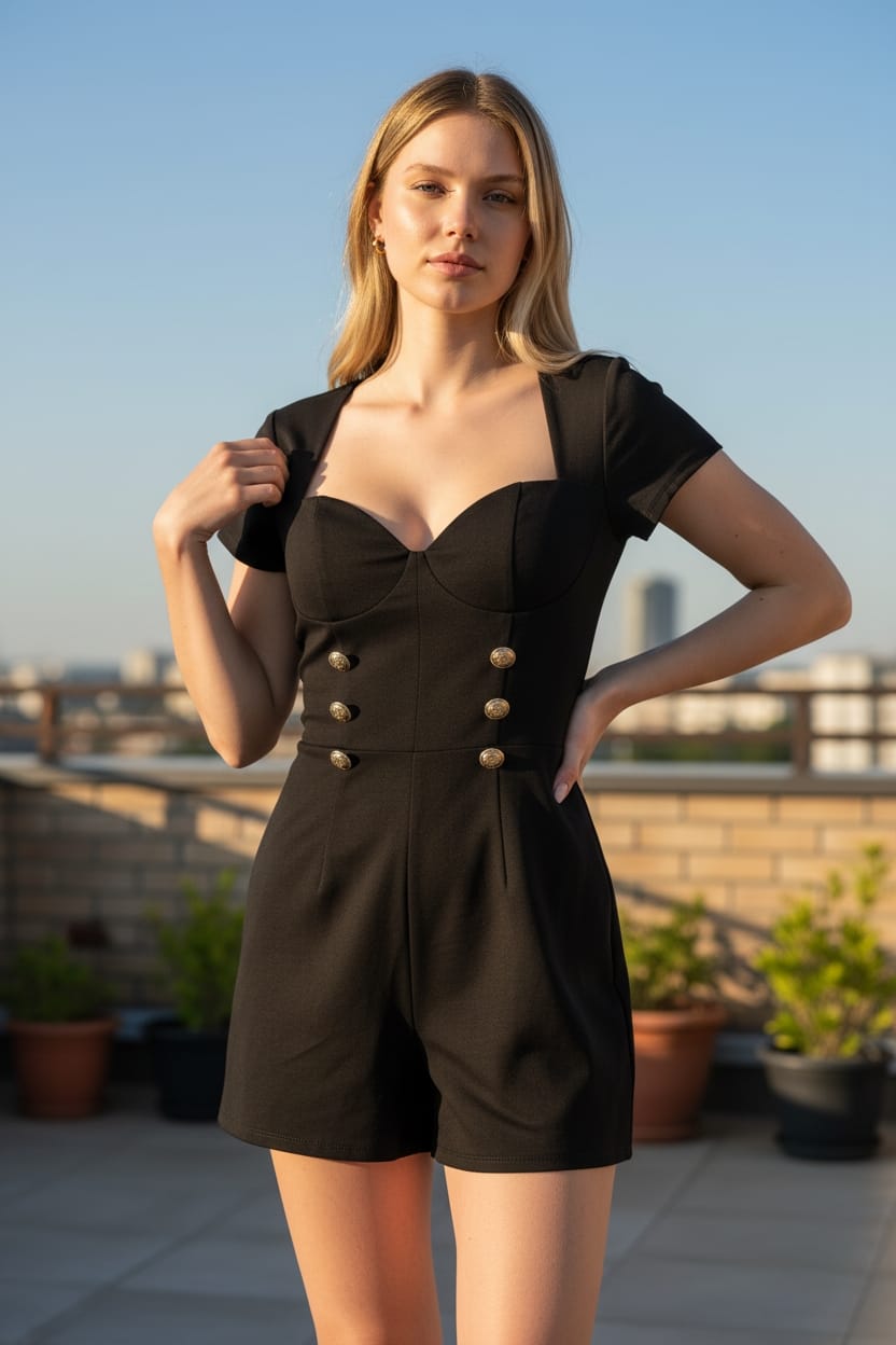 Tutina corta nera